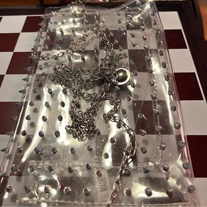 Clear spike crossbody. 8” x 5”